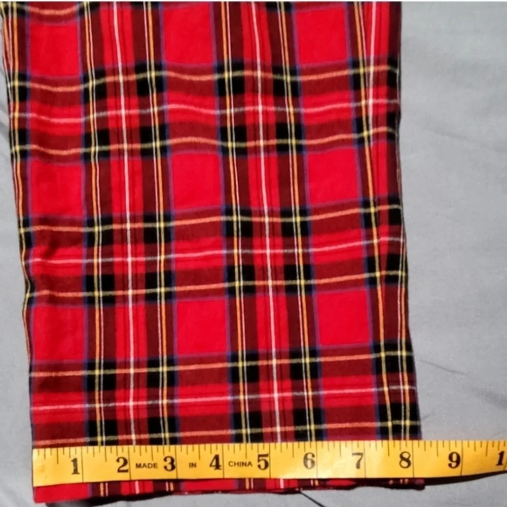 J.Crew Kallie Plaid Straight Leg Pants Red Black Career Workwear Size 12